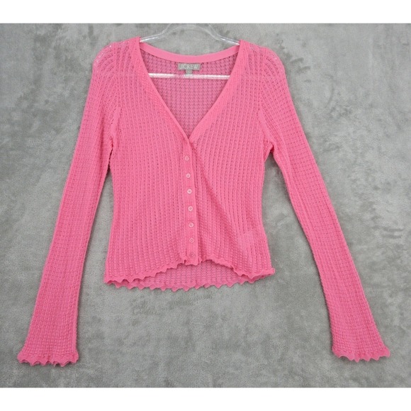 J.CREW Sweaters - J Crew Cardigan Women Small Scalloped Trim Button Front Fitted Feminine Romantic